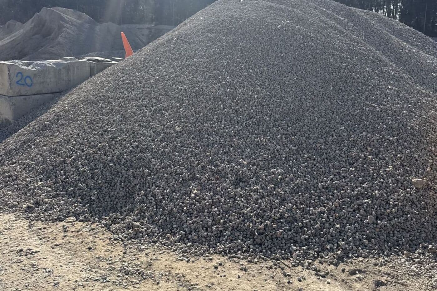 Stockpile of 20mm recycled aggregate produced on a Logan civil site