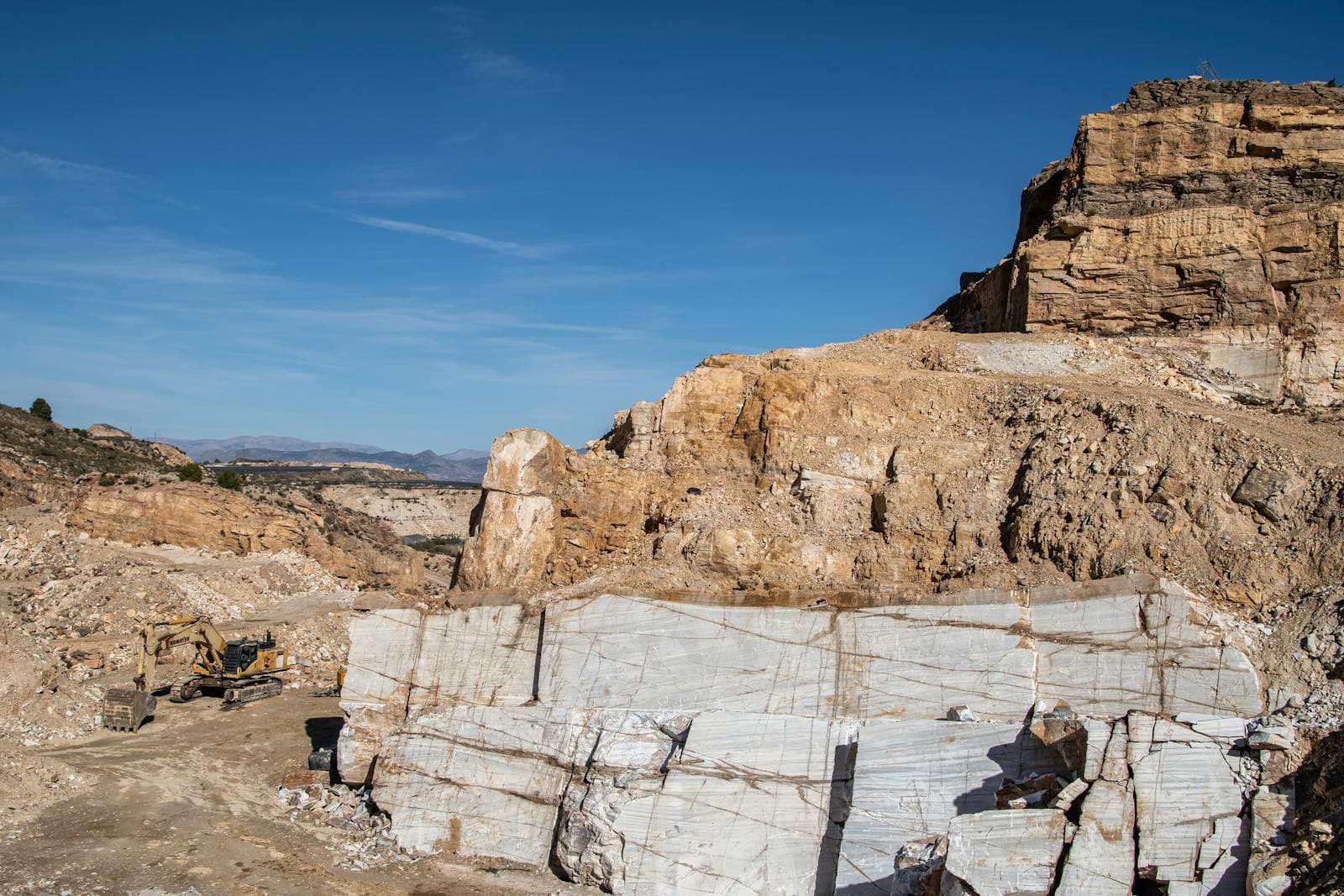 Rock face being worked
